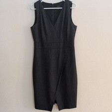 J. Crew Wool Grey Pinstripe Suit Dress Sleeveless V-neck - Size 10