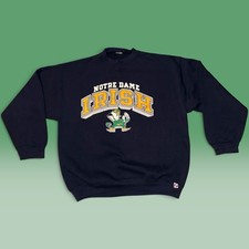 Vintage 90s Logo 7 Notre Dame Fighting Irish Navy Crewneck Sweatshirt XL