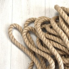 Length: 10m Jute Natural Rope 20mm Cord Braided Twisted Decking Garden Rustic	