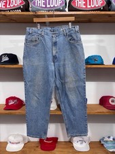 Vintage 90s Levi's 545 Loose Fit Straight Leg Medium Wash Blue Denim Jeans 38x29