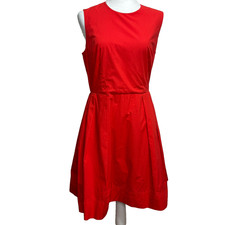 Gap Fit and Flare Dress Sz 6 Red Midi Preppy Classic Minimalist Romantic Holiday