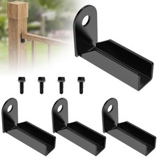 4 Pcs Fence Mounting Bracket for 1" x 1" Square Rails, Carbon Steel Fence Mou...