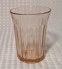 Vintage Hocking Depression Glass Fortune Pink Ribbed 4" Glass Juice Cup Tumbler