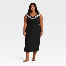 Women Sleeveless Ruffle Lace Midi A-Line Dress - Universal Thread