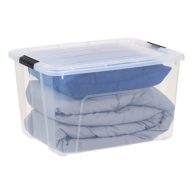 60 Qt. Plastic Storage Bin with Lid, Stackable Storage Containers, Tote