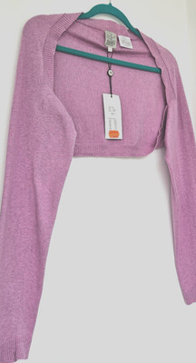 NOA NOA Shrug Bolero Baumwolle/Kaschmir Strick, Größe L, lila, Oversized