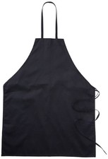 Winco Black Full Length Full-Length Bib Apron