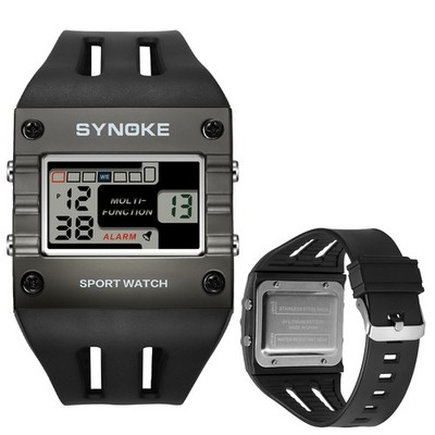 Men's Alloy Watch Electronic Large Screen Watch Water-resistant Wristwatch Gift