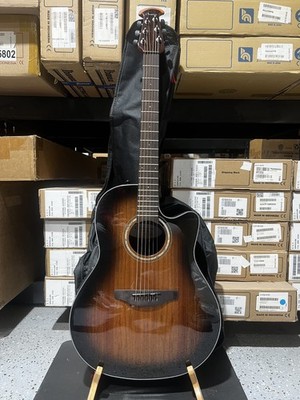 Ovation CS24P-ABLKW-G Celebrity Exotic Selection Acoustic-electric Guitar-Black