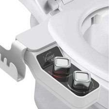 Hot and Cold Bidet Attachment for Toilet, Non-Electric Self Cleaning Dual Noz...