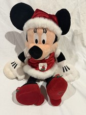 Disney Store Santa Minnie Mouse Christmas Plush 16"