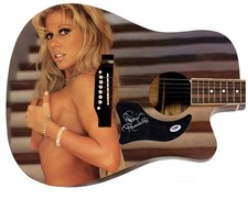 WWE Terri Runnels Signed 1/1 Custom Graphics Photo WWF Guitar PSA