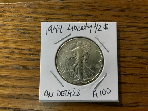 1944Walking Liberty Half Dollar high grade AU details A100