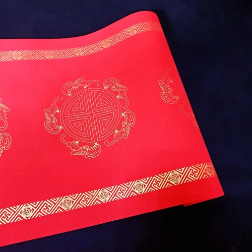Chinese Red Xuan Paper Roll, Spring Festival Asian Blank Calligraphy Rice Pap... - Picture 4 of 7