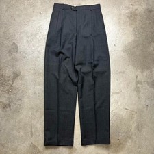 Vintage 90s Joseph  Feiss 100 Wool Pleated Trousers Men 31x32 Dark Gray Dress