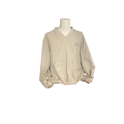 Chaparral Pullover Wind Jacket Pockets Cinch Adjust Waist Side Zipper Cream XXL