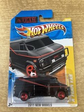Hot Wheels 2011 New Models A-Team Vehicle GMC Vandura Van Black Red Stripe