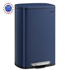 SONGMICS 13 G Trash Can Stainless Steel Kitchen Garbage Recycling Soft Close