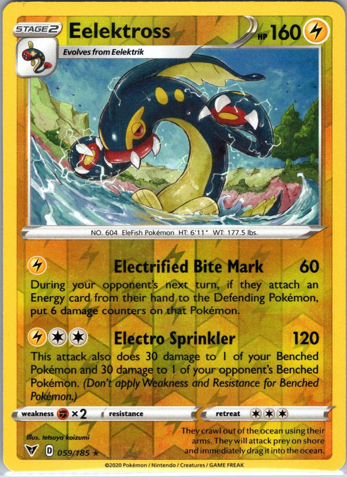 Eelektross 059/185 Rare Vivid Voltage Pokemon Reverse Holo Near Mint