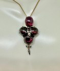Georgian Garnet Rose Cut Diamond Fly Locket Pendant Necklace Antique Gold 1800 — photo 4
