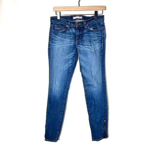 J brand dark wash Phoebe skinny leg jeans with ankle zippers size 27 B120