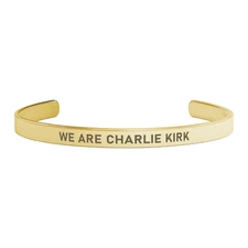 We Are Charlie Kirk Bracelet Freedom 18kt Gold Plated Cuff Jewelry