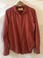 Exofficio Insect Shield Womens M Rustic Red Lightweight Long Sleeve Button Up