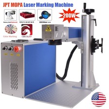 200W JPT Mopa M7 Fiber Laser Marking Machine Jewelry Metal Engraving 80° Rotary