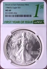 NGC MS-69! 1986-(S) SILVER EAGLE STRUCK AT SAN FRANCISCO MINT!
