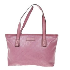 GUCCI Logo Imprime GG Pattern Shoulder Bag PVC Leather Pink GHW Italy 31KP453