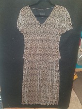 Vintage 90's Women's Connected B&W Maxi Dressy Dress Micro Pleated Material GUC