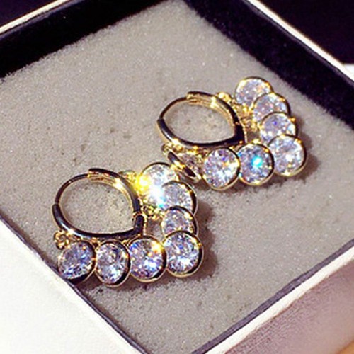 Fashion Shine Zircon Earring Pendant Engagement Ear Top Quality Wedding - Picture 7 of 14