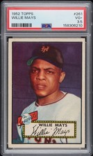 1952 Topps #261 Willie Mays PSA 3.5 Appears Much Nicer