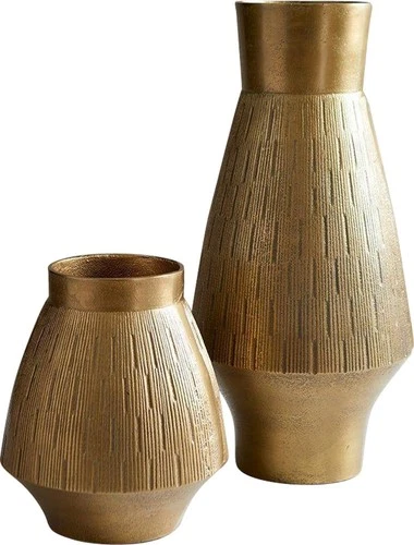 Elegant Traditional Gold Aluminum Vase-Aria Collection - Picture 4 of 6