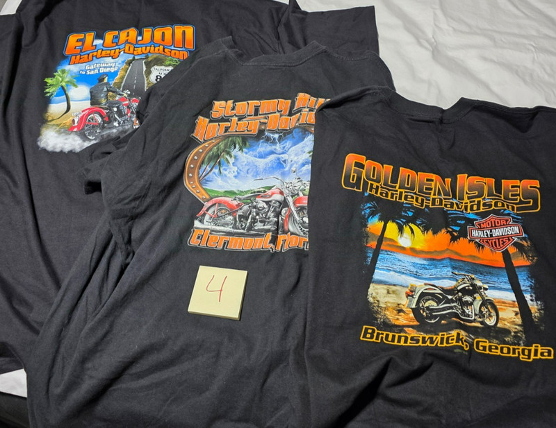 Harley Davidson Motorcycles Graphic Biker T-Shirts Lot of 3 - Size 4XL