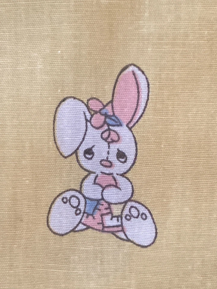 Precious Moments Sheep Teddy Bears Bunnies on Yellow Spectrix Fabric Paragon 5Y - Image 3 of 4