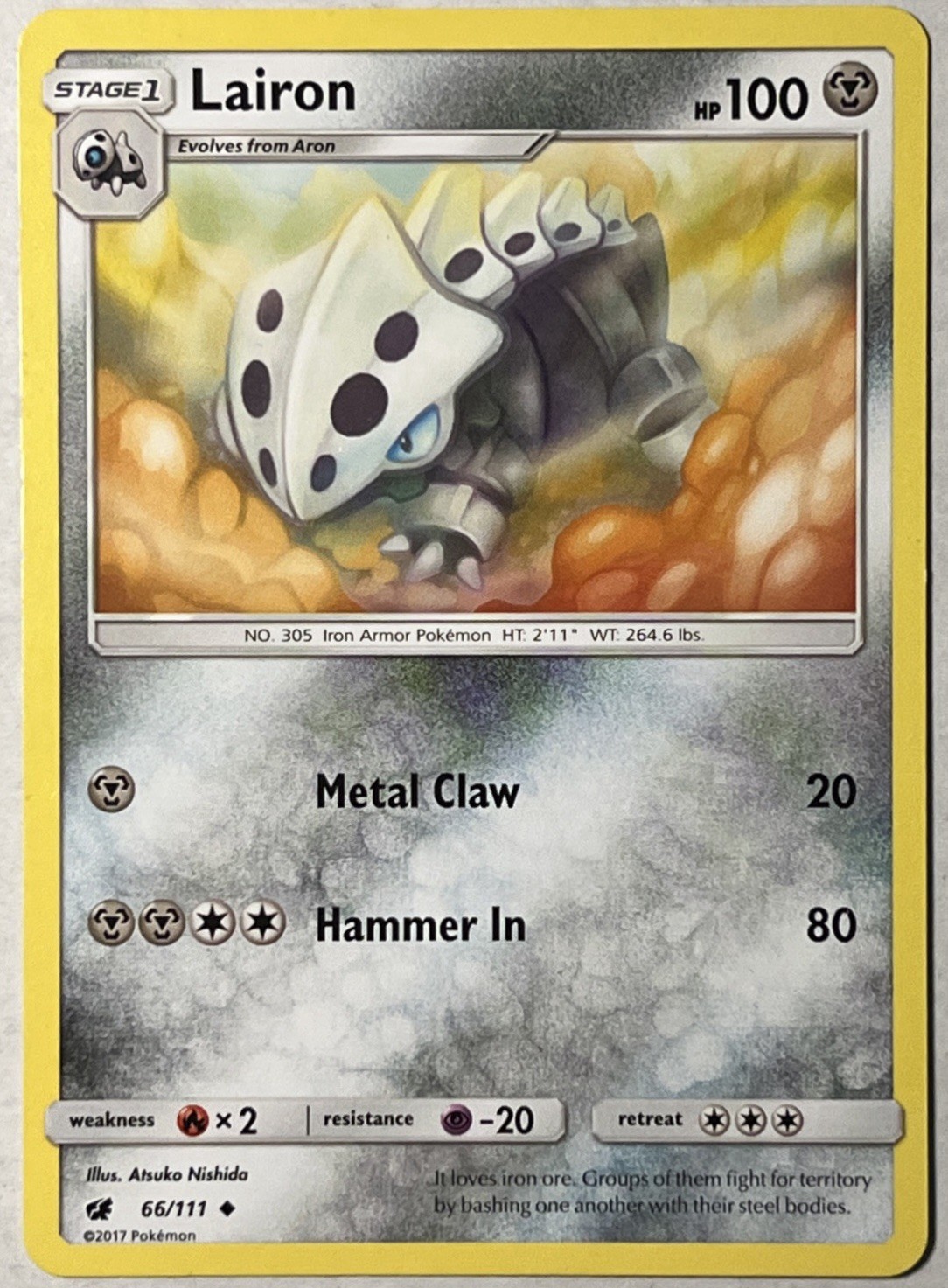 Lairon 66/111 Pokemon TCG: Crimson Invasion Lightly Played (LP)