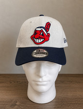 New Era Cleveland Indians 9FORTY Adjustable Hat Gray Navy MLB Cap Adult NWT