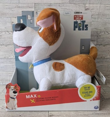 Secret Life Of Pets Max Deluxe Talking Plush Buddy Dog Spin Master NEW 