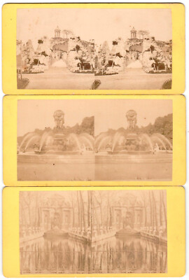 9 x Stereo Paris, Louvre, Palais de Luxembourg, Jardin de Palais Royal  um 1880