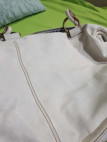 MIMCO LARGE Button Leather Tote w/Double Strap & Zip Top Closure-Ivory TAN ❤ - Picture 22 of 22