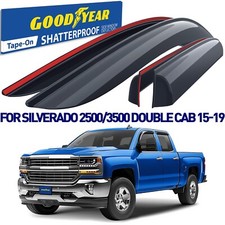 Rain Guards Vent Visors Shade for 2015-2019 Chevy Silverado 2500/3500 Double Cab