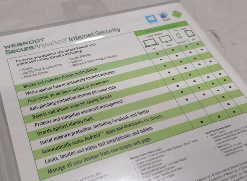 NEW Webroot Secure Anywhere Internet Security Install CD with license - Picture 3 of 3