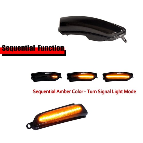 Smoked Sequential Amber LED Side Mirror Signal Lights For 2011-2023 Chrysler 300 - Picture 2 of 11
