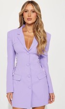 NWT FASHION NOVA  Womens Sz 2X Lavender Purple Jade Blazer Mini Dress