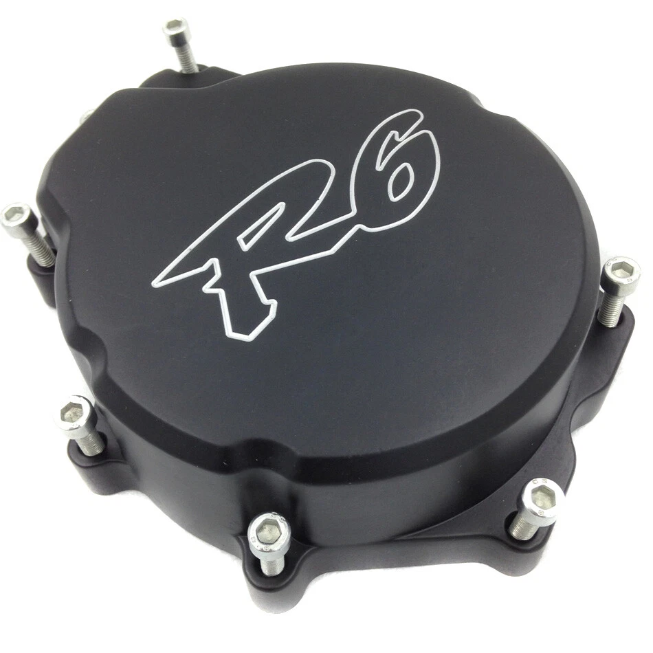 Cubierta del motor del estator lateral izquierdo de motocicleta negra para Yamaha YZF-R6 2006-2014 2013 Foto 3 de 4