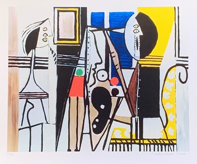 Pablo Picasso PAINTER IN THE STUDIO Estate Signed Limited Edition Giclee 20''x26''