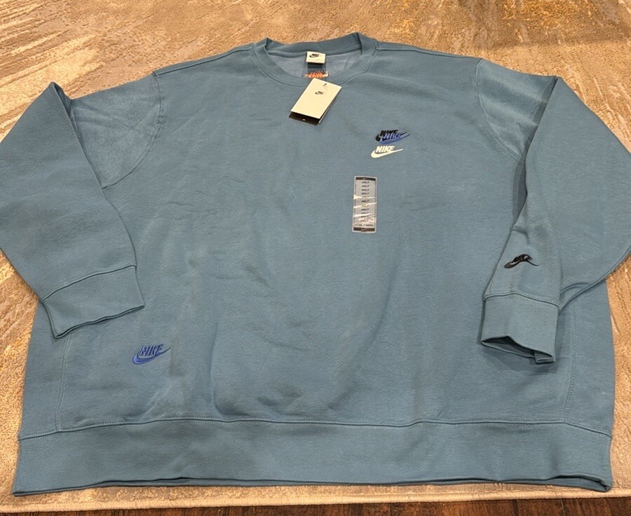 grey nike jumper blue tick