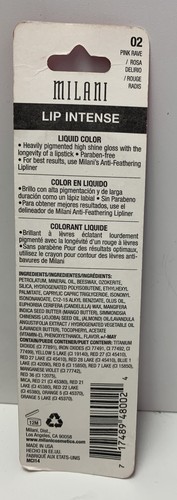 2 Milani Lip Intense Liquid Lip Color Gloss -PINK RAVE*& FIERY CORAL New - Picture 6 of 6