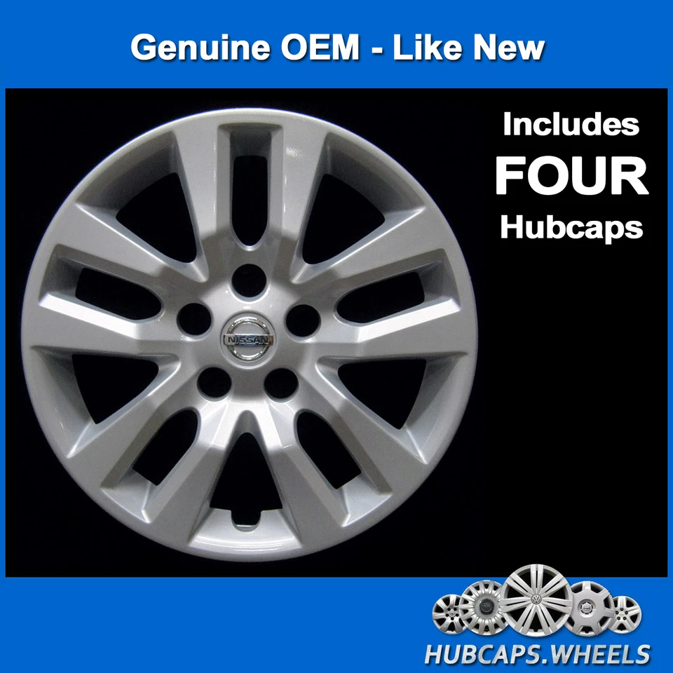 Hubcap Set Nissan Altima 2013-2018 - Genuine Factory OEM 16-Inch Silver 53088 - Image 2 of 4